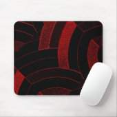 chic modern, stijlvol zwart-rood chevron muismat (Met muis)