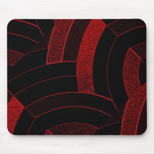 chic modern, stijlvol zwart-rood chevron muismat (Voorkant)