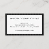 Chic Modern Striped Black en Grey Glitter Luxury Visitekaartje (Achterkant)