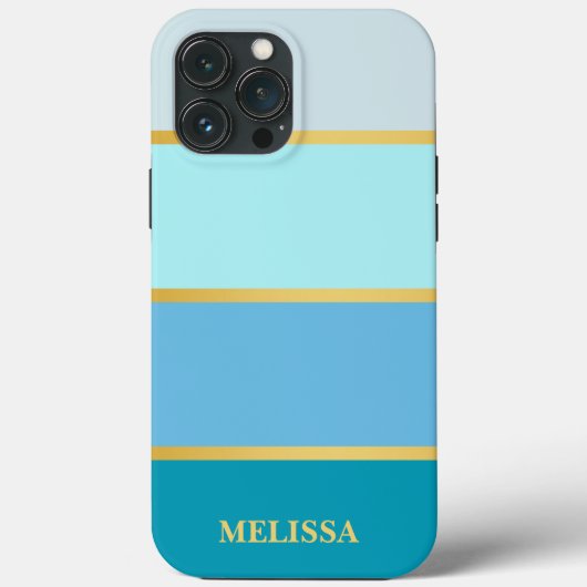 Chic Modern Stripes gouden naam Case-Mate iPhone Case (Achterkant)