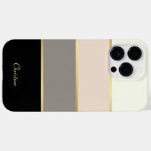 Chic modern Stripes Patroon met naam Case-Mate iPhone Case (Achterkant (horizontaal))