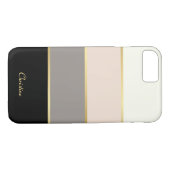 Chic modern Stripes Patroon met naam Case-Mate iPhone Case (Achterkant (Horizontaal))