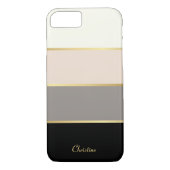 Chic modern Stripes Patroon met naam Case-Mate iPhone Case (Achterkant)