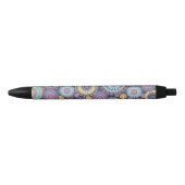 Chic Modern Stylish Navy Blue Geometric Pattern Zwarte Inkt Pen (Voorkant)