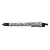 Chic Modern Stylish Navy Blue Geometric Pattern Zwarte Inkt Pen (Bodem)