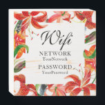 Chic Modern Tiger Lily Floral Wifi wachtwoord Houten Kist Print<br><div class="desc">Dit moderne ontwerp biedt een waterverf die met  roze en witte bloemen kan drenken. Aangepast met uw WiFi-wachtwoordgegevens door de tekst in het tekstvak te bewerken. #wifi #internet #modern #floral #botanical #garden #gardening #restaurant #coffeeshop #restaurant #restaurant #gardenshop #cafe #cafe #borden #decor #shopdecor #homedecor #officedecor</div>