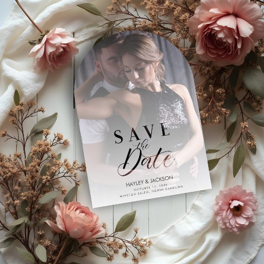 Chic Modern Transparency Wedding Photo Script Acryl Uitnodigingen