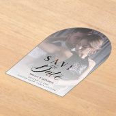 Chic Modern Transparency Wedding Photo Script Acryl Uitnodigingen (Laagn)