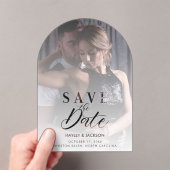 Chic Modern Transparency Wedding Photo Script Acryl Uitnodigingen (Insitu (Draagbaar))
