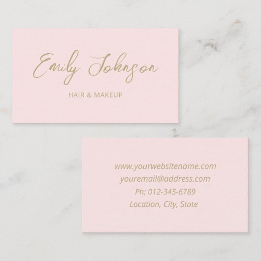 Chic Modern Trendy Hand Lettered Visitekaartje (Voorkant / Achterkant)