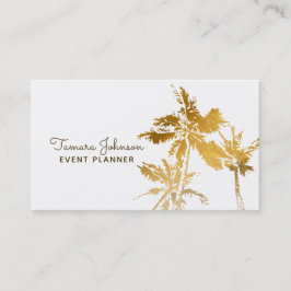 Chic Modern Tropical Gold Palm Trees Professional Visitekaartje