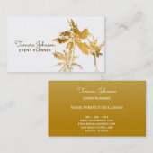 Chic Modern Tropical Gold Palm Trees Professional Visitekaartje (Voorkant / Achterkant)