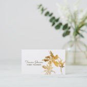 Chic Modern Tropical Gold Palm Trees Professional Visitekaartje (Staand voorkant)