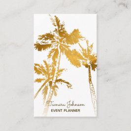 Chic Modern Tropical Gold Palm Trees Professional Visitekaartje