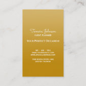 Chic Modern Tropical Gold Palm Trees Professional Visitekaartje (Achterkant)