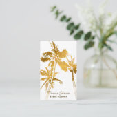 Chic Modern Tropical Gold Palm Trees Professional Visitekaartje (Staand voorkant)