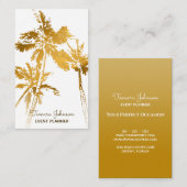 Chic Modern Tropical Gold Palm Trees Professional Visitekaartje (Voorkant / Achterkant)