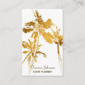 Chic Modern Tropical Gold Palm Trees Professional Visitekaartje (Voorkant)