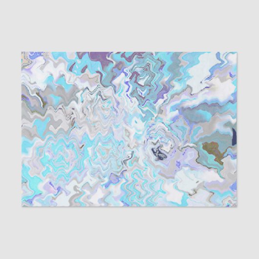 Chic Modern Turquoise & Blauw Abstract Design Tissuepapier (Voorkant)