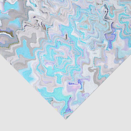 Chic Modern Turquoise & Blauw Abstract Design Tissuepapier (Detail)