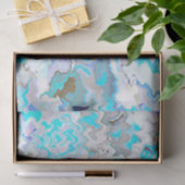 Chic Modern Turquoise & Blauw Abstract Design Tissuepapier (Geschenk)