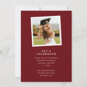 Chic Modern Typography Twee foto Afstuderen Aankondiging (Achterkant)