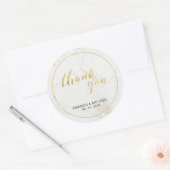 Chic Modern Typography Wedding Favor / Dank je Ronde Sticker (Envelop)