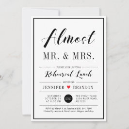 Chic Modern Typography Wedding Rehearsal Lunch Kaart