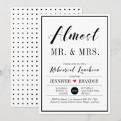 Chic Modern Typography Wedding Rehearsal Luncheon Kaart (Voorkant / Achterkant)