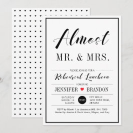 Chic Modern Typography Wedding Rehearsal Luncheon Kaart