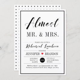 Chic Modern Typography Wedding Rehearsal Luncheon Kaart