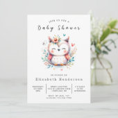 Chic Modern Uil Baby shower Kaart (Staand voorkant)