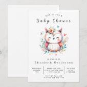 Chic Modern Uil Baby shower Kaart (Voorkant / Achterkant)