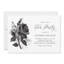 Chic Modern Waterverf Black Roos Tea Party