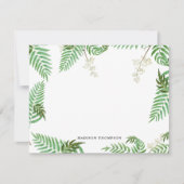 Chic Modern Waterverf Greenery Script Monogram Notitiekaartje (Voorkant)