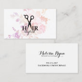 chic modern waterverf haarstylist visitekaartje (Voorkant / Achterkant)