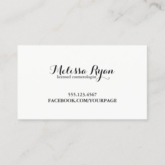 chic modern waterverf haarstylist visitekaartje (Achterkant)