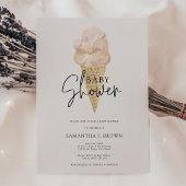 Chic Modern Waterverf Ice Cream Baby shower Kaart