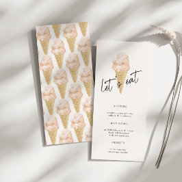 Chic Modern Waterverf Ice Cream Vrijgezellenfeest Menu