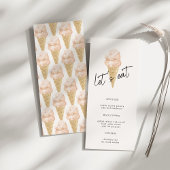 Chic Modern Waterverf Ice Cream Vrijgezellenfeest Menu