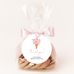 Chic Modern Waterverf Ice Cream Vrijgezellenfeest Ronde Sticker