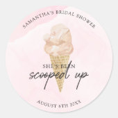 Chic Modern Waterverf Ice Cream Vrijgezellenfeest Ronde Sticker (Voorkant)