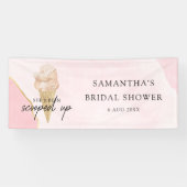 Chic Modern Waterverf Ice Cream Vrijgezellenfeest Spandoek (Horizontaal)