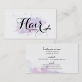 chic modern waterverf kalligraphy hairstylist visitekaartje (Voorkant / Achterkant)