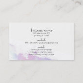 chic modern waterverf kalligraphy hairstylist visitekaartje (Achterkant)