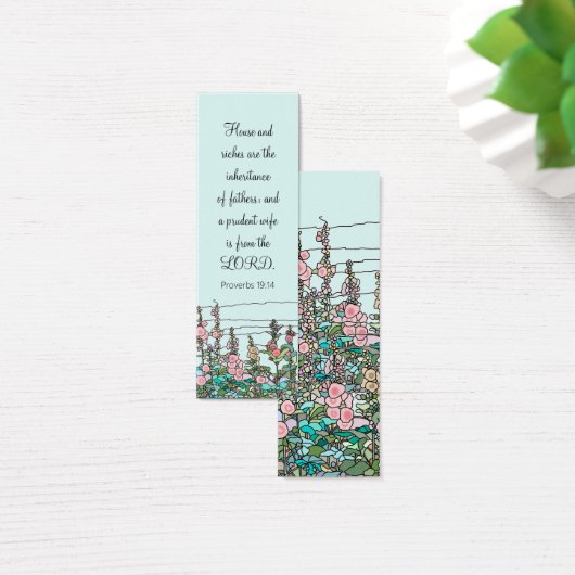 Chic modern Waterverf Mint Rustic Flower Bladwijze Mini Visitekaartjes (Bureau)