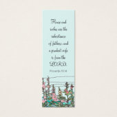 Chic modern Waterverf Mint Rustic Flower Bladwijze Mini Visitekaartjes (Voorkant)