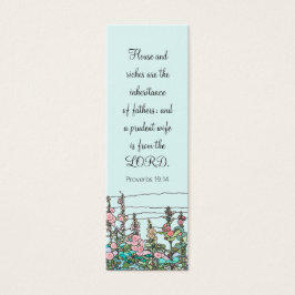 Chic modern Waterverf Mint Rustic Flower Bladwijze Mini Visitekaartjes