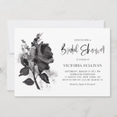 Chic Modern Waterverf zwart Roos Vrijgezellenfeest Kaart (Voorkant)