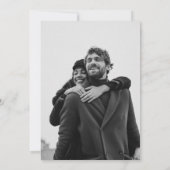 Chic Modern Wedding Black White All-in-One foto Kaart (Achterkant)